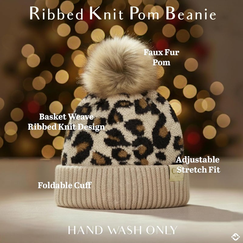 Funky Junque Toddler Pom Beanie – Kids Winter Hat for Ages 1–4, Baby Boy & Girl Knit Beanies, Warm Cozy Knit Snow Hats - Image 4